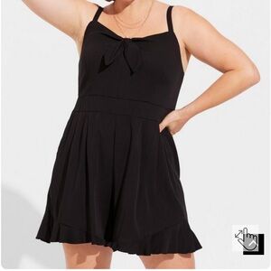 Challis tie front romper